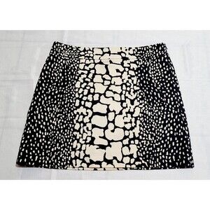 J. CREW ABSTRACT PRINT SKIRT SIZE 2 PRISTINE NWT BLACK AND OFF WHITE